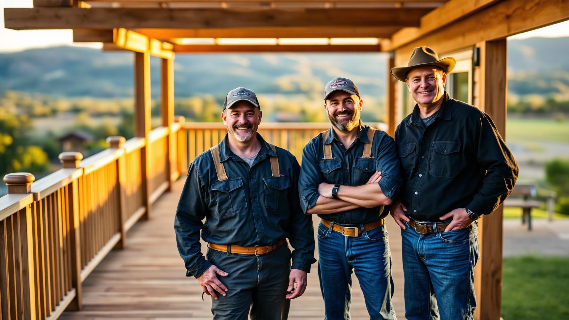 The CK Bulverde Deck Builder team in front of a finished Hill Country deck